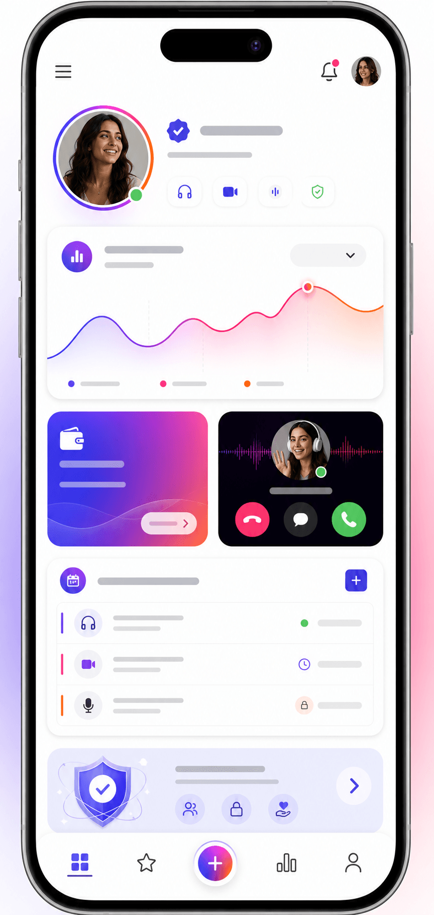Amistaa creator dashboard screen for earnings and calls
