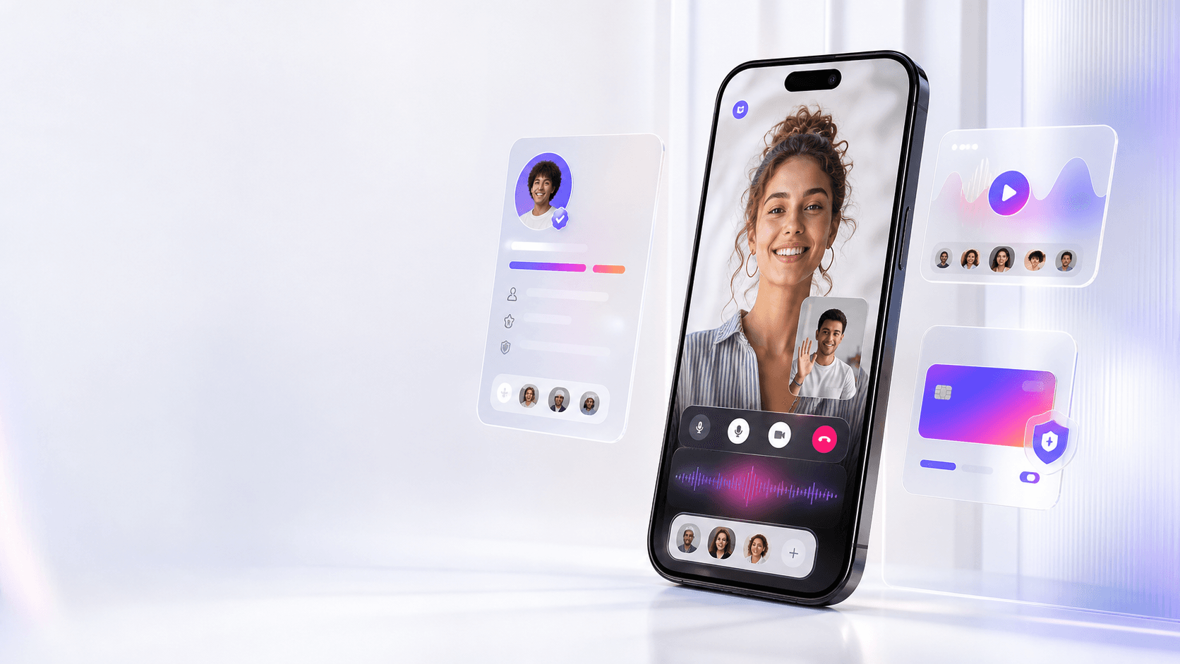 Amistaa app interface for secure creator audio and video calls